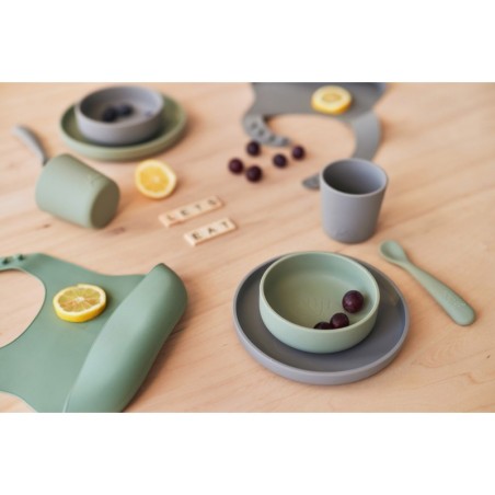 Silikoonist sööginõude komplekt, ash green