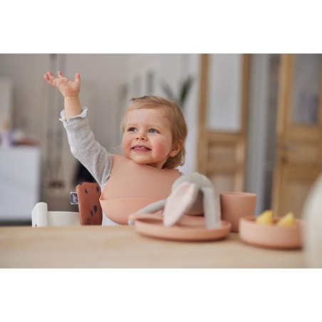 Silikoonist sööginõude komplekt, pale pink