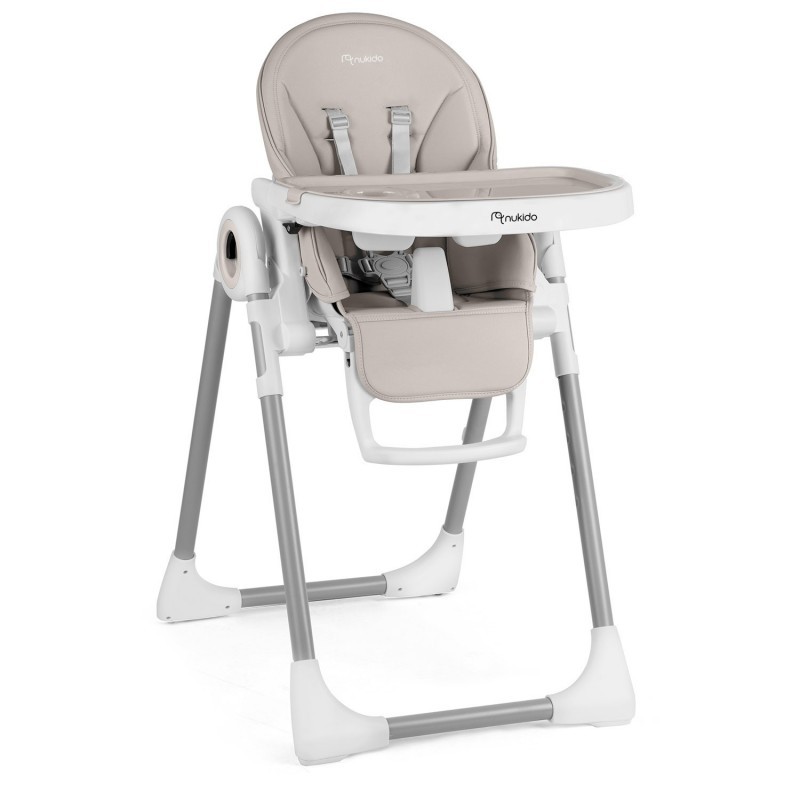 Söögitool lauaga, lamamistool, valge-hall