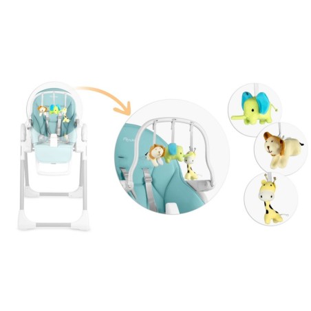 Söögitool lauaga, lamamistool, belo blue + mänguasjakaar