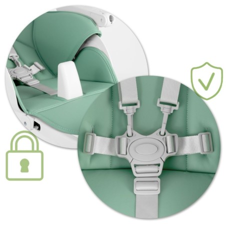 Söögitool lauaga, lamamistool, belo green