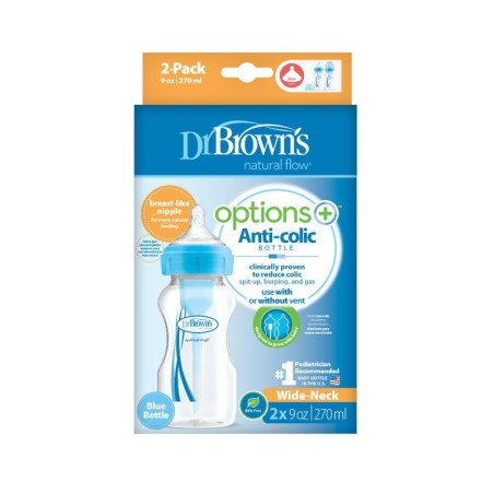 270 ml PP laia kaelaga valikud + pudel, SININE, 2-pakk