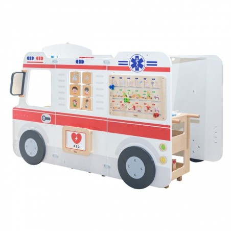 Suur puidust kiirabi komplekt mängunurk, 25 osa