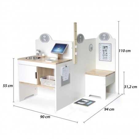 Multifunktsionaalne puidust arsti meditsiinikeskus lastele, mängunurk