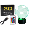 Juhtmeta lamp 3D LED jalgpall puldiga