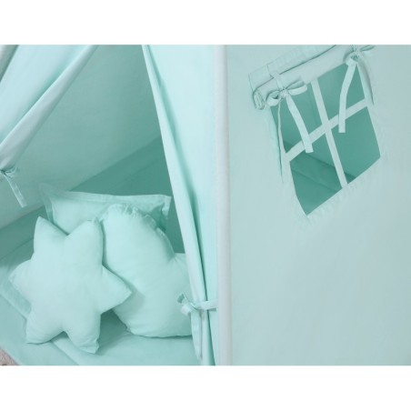 Tipi telk aluse ja patjadega + suled, mint