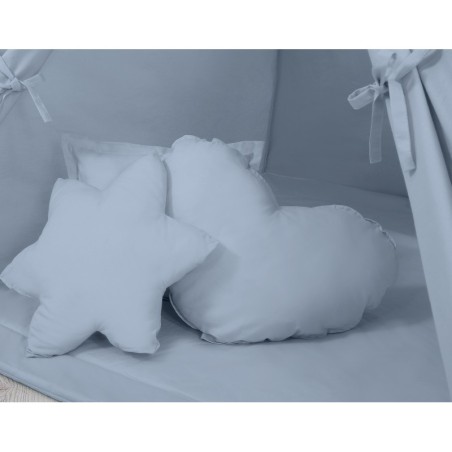 Tipi telk aluse ja patjadega + suled, pastell sinine