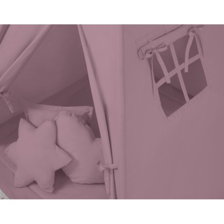 Tipi telk aluse ja patjadega + suled, pastell violett