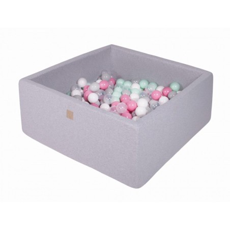 Pallimeri kandiline 90x90x40 cm + 200 palli, helehall