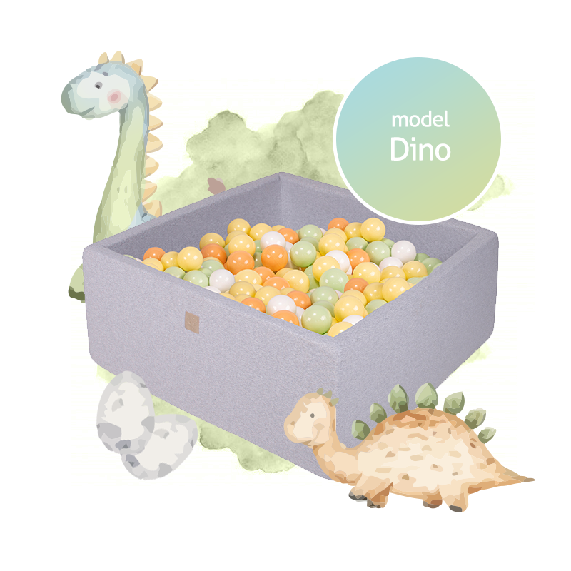 Pallimeri Dino 110x110x40 cm + 500 palli