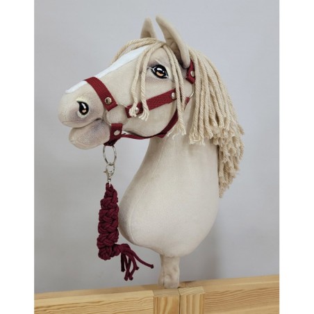 Hobihobuse punutud nöör päitsetele, burgundy