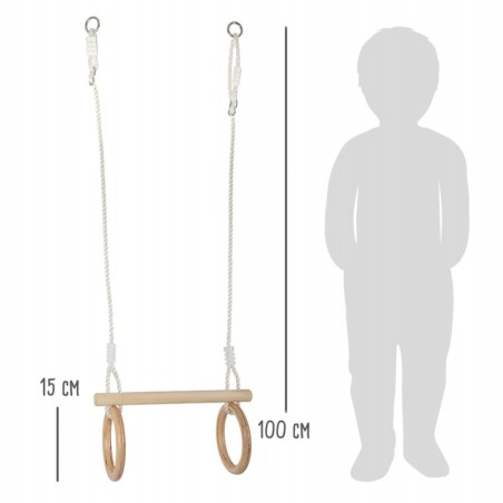 Puidust trapets võimlemisrõngastega