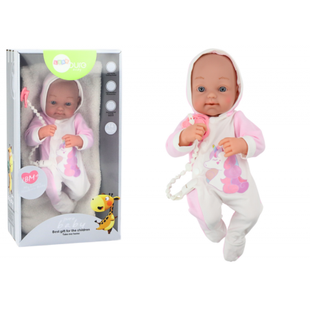 Beebi nukk lutiga Unicorn Bodysuit Roosa tekk Aksessuaarid 35 cm