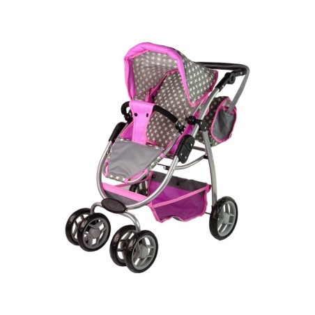 Baby Doll jalutuskäru 2-ühes kandekott Roosad tähed