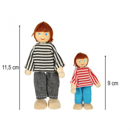 Nukud nukumaja jaoks puidust nukkude perekond 6 tk