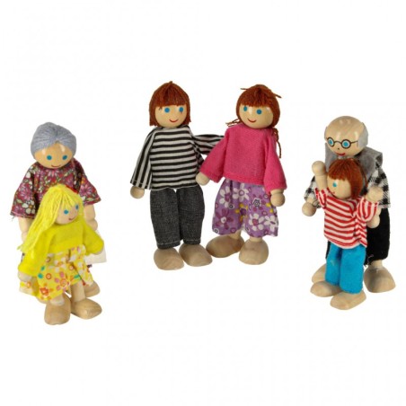 Nukud nukumaja jaoks puidust nukkude perekond 6 tk