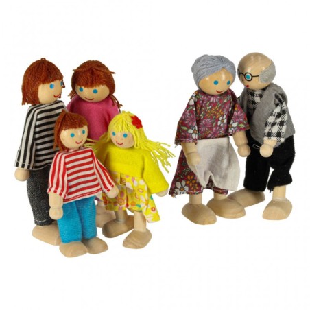 Nukud nukumaja jaoks puidust nukkude perekond 6 tk