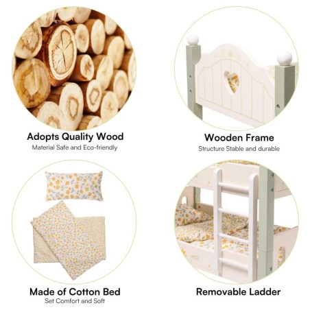 Puidust nukuvoodi, narivoodi või 2 voodit, roheline