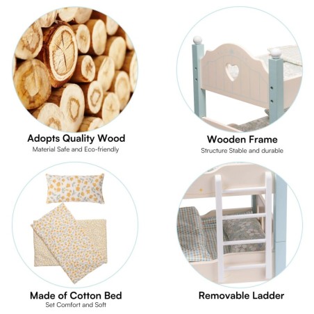 Puidust nukuvoodi, narivoodi või 2 voodit, sinine