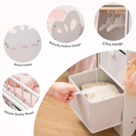 Puidust beebinuku võrevoodi koos kapiga lastele