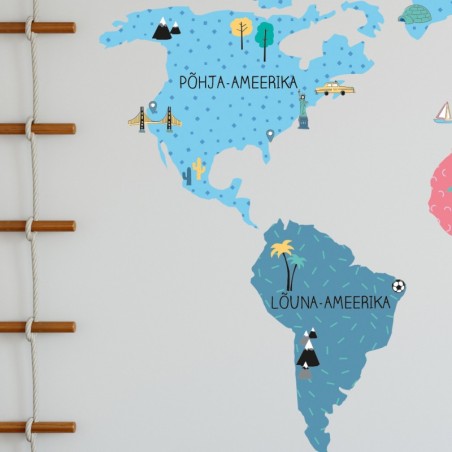 Seinakleebis Maakaart M eesti keeles, värviline