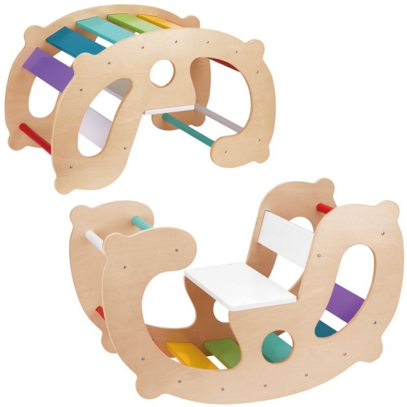 Puidust vikerkaare kiik ja sild 2-ühes Montessori FSC