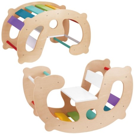 Puidust vikerkaare kiik ja sild 2-ühes Montessori FSC