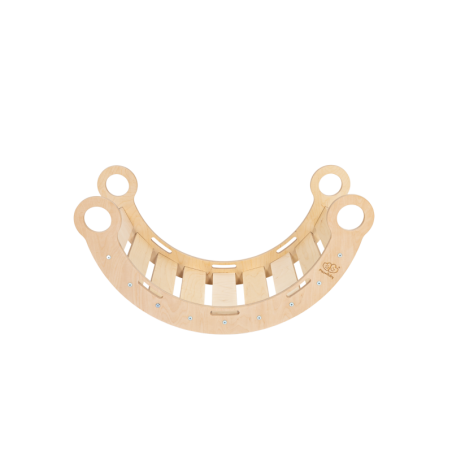 Väike puidust Dream Rocker tasakaalukiik ronimiskaar roosa padjaga