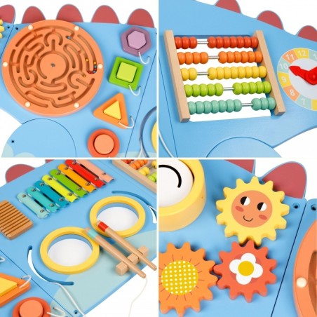 Puidust seina tegelustahvel õppetahvel dinosaurus