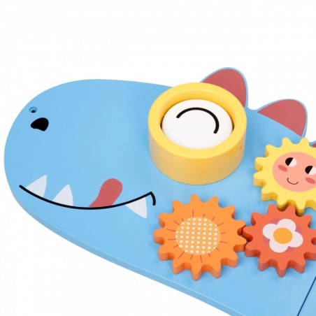 Puidust seina tegelustahvel õppetahvel dinosaurus