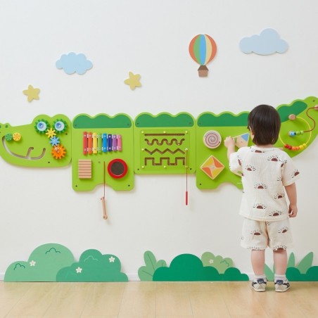 Montessori tegelus seinatahvel krokodill