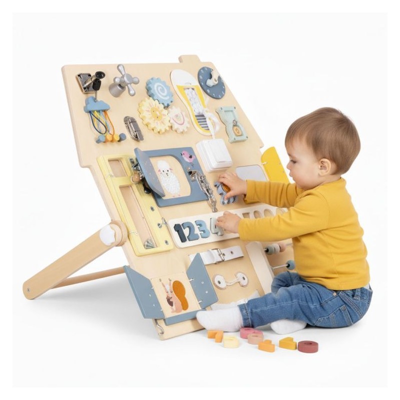 Suur puidust sensoorne tegelustahvel lastel XL