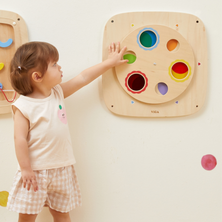 Puidust sensoorne tegelustahvel - värvide miksimine