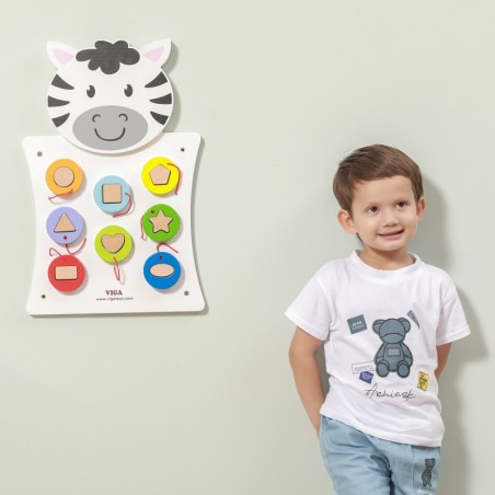 Puidust sebra tegelustahvel FSC Montessori sertifikaat