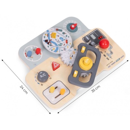 Puidust sensoorse manipuleerimise laud lastele, hariduslik paneel, autorool, 15 osa