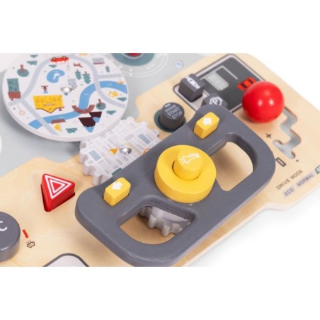 Puidust sensoorse manipuleerimise laud lastele, hariduslik paneel, autorool, 15 osa