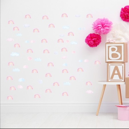 Seinakleebised väike vikerkaar, roosa