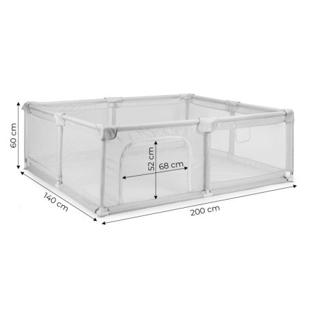 Beebi mänguaedik 140x200 cm, hall + kandekott