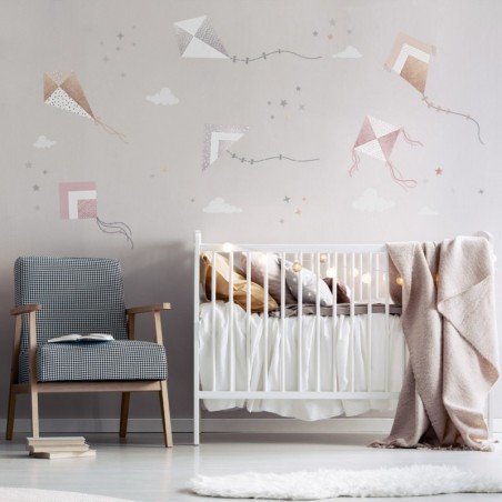 Seinakleebis tuulelohed roosa