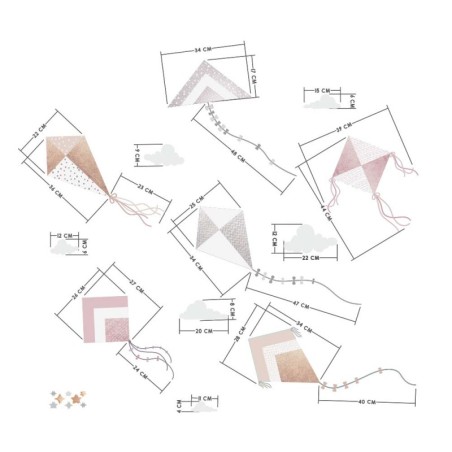 Seinakleebis tuulelohed roosa