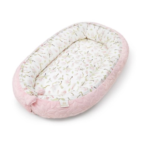 Premium beebipesa, bambus/luxe minky, magnolia/roosa