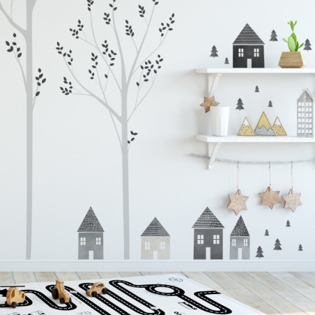 Seinakleebised hallid majad XL