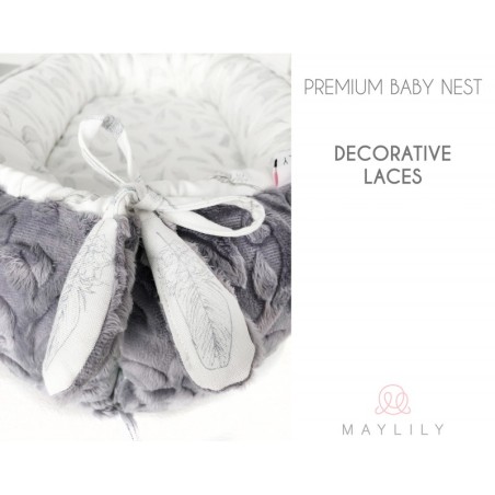 Premium beebipesa, bambus/luxe minky, Heavenly feathers/hall