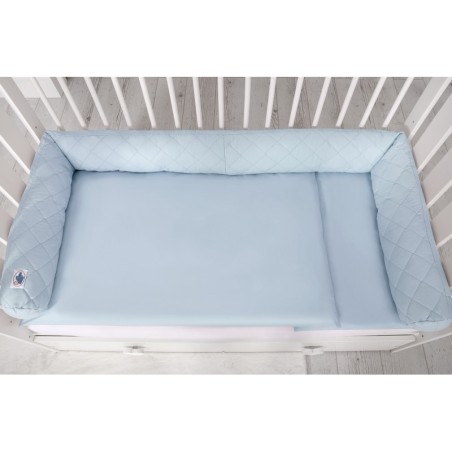 Tepitud beebipesa 2in1 voodipehmendus, helesinine