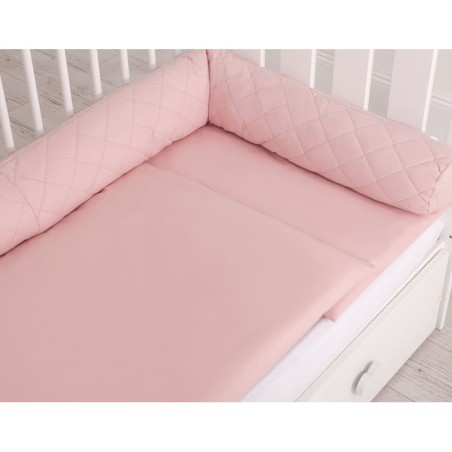 Tepitud beebipesa 2in1 voodipehmendus, pastell roosa