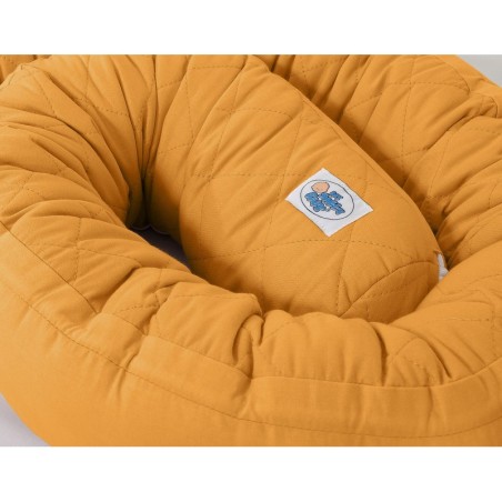 Tepitud beebipesa 2in1 voodipehmendus, sinepikollane