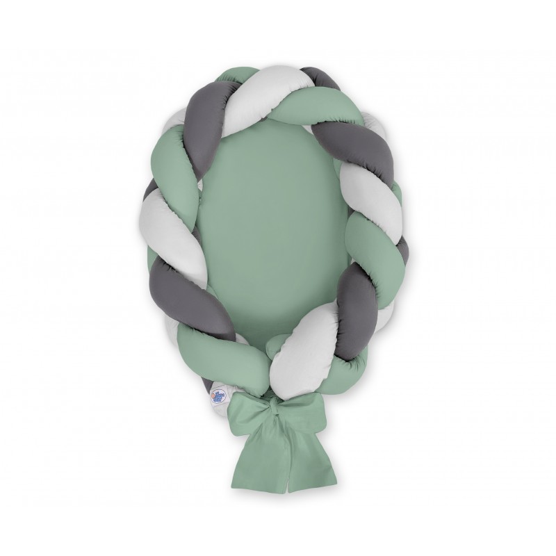 Punutud beebipesa 2in1, pastell roheline/hall/antratsiit