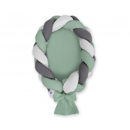 Punutud beebipesa 2in1, pastell roheline/hall/antratsiit