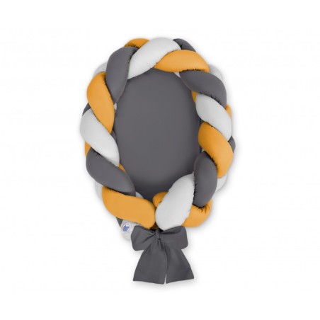 Punutud beebipesa 2in1, hall/antratsiit/sinepikollane