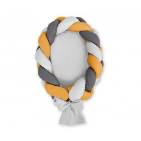 Punutud beebipesa 2in1, hall/antratsiit/sinepikollane